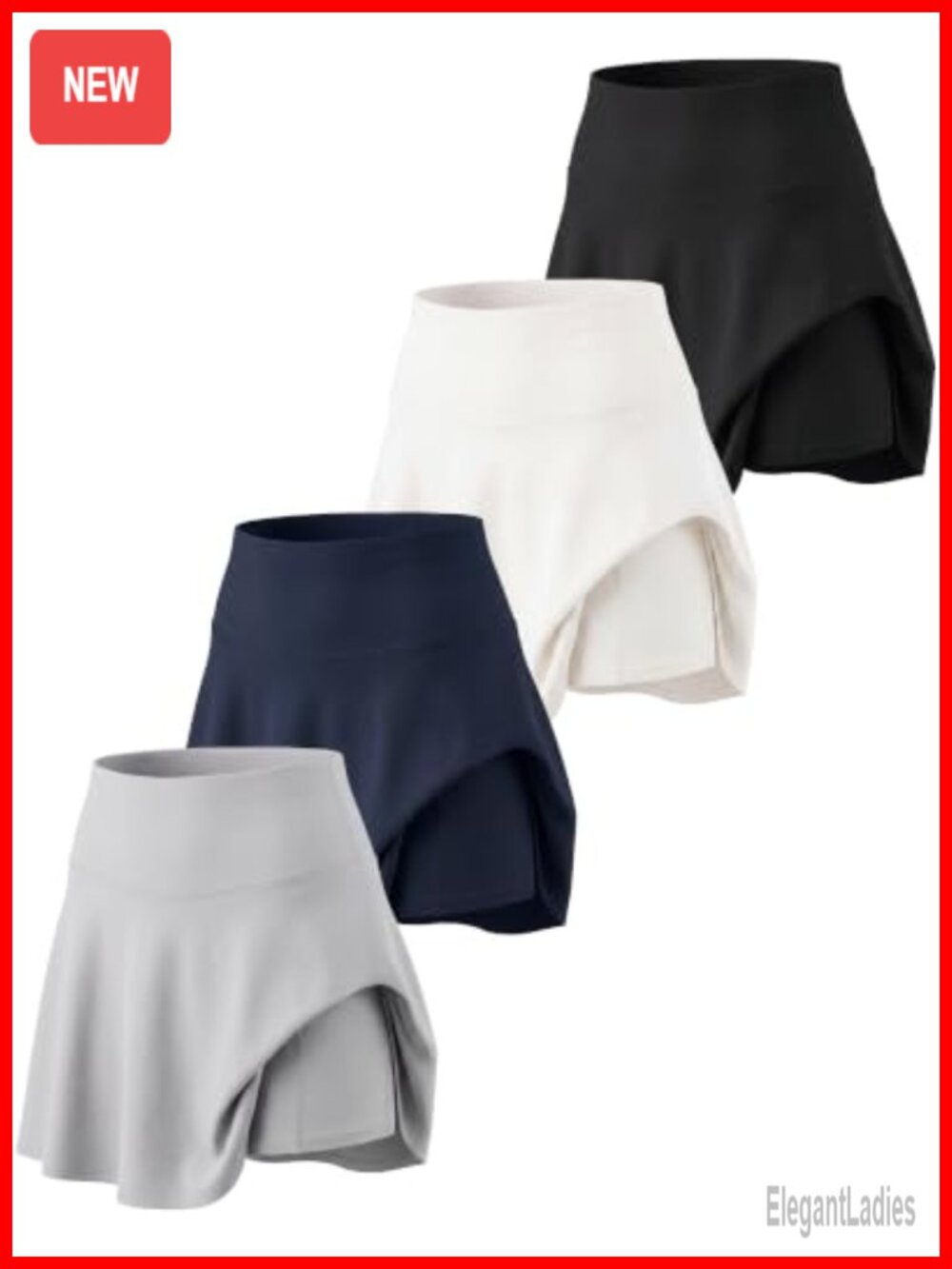4 Pack Women's Skater Skort Pleated Tennis Golf Athletic Skirt with Pockets